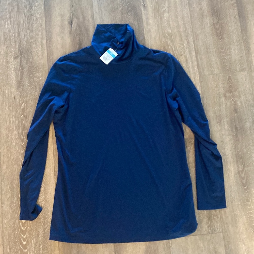 J McLaughlin brand new with tags solid navy turtleneck size large